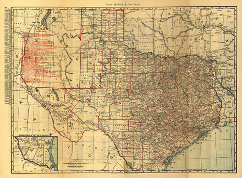 Texas Map 1900 