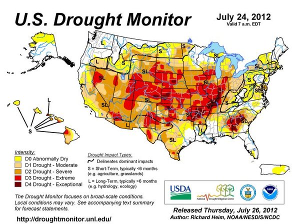 Drought Map for U.S.