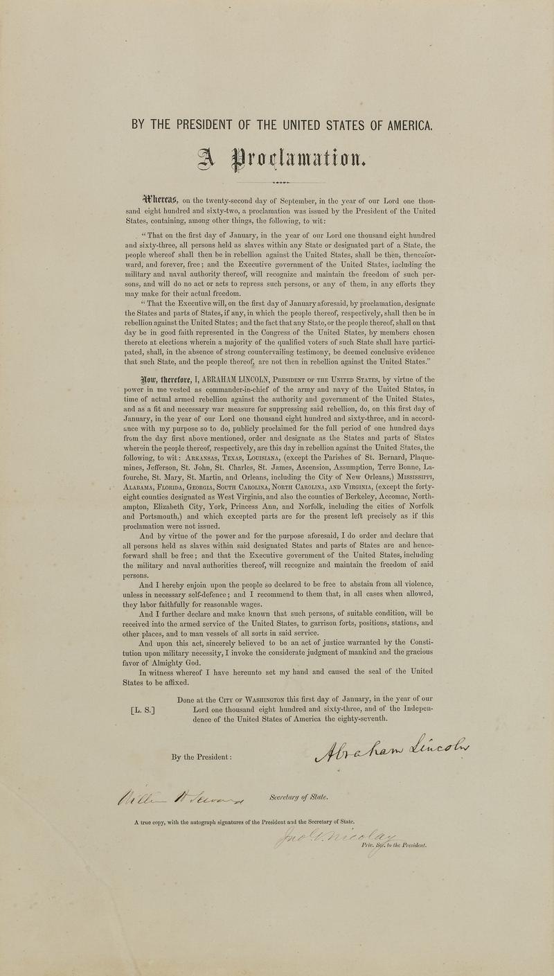 Emancipation Proclamation Research History